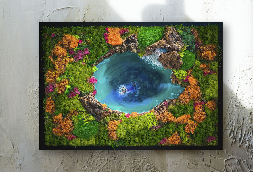 I Made These Beach-And-Lake-Inspired Wall Art Pieces With Preserved Moss
