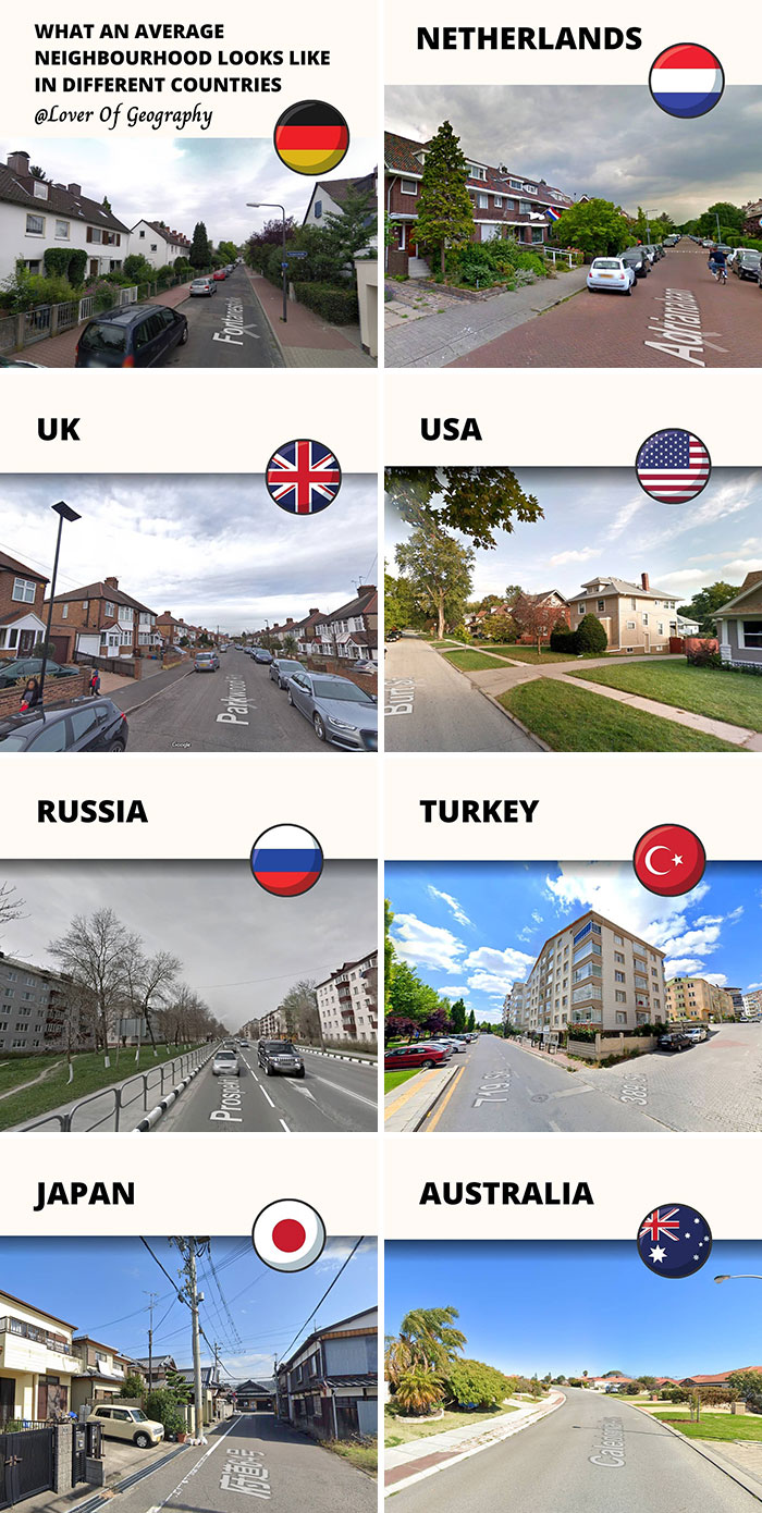This Post Shows What An Average Neighborhood Somewhat Looks Like Around The World According To Google Maps