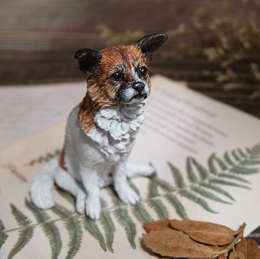 A Collection Of Dog Sculptures I Made From Polymer Clay