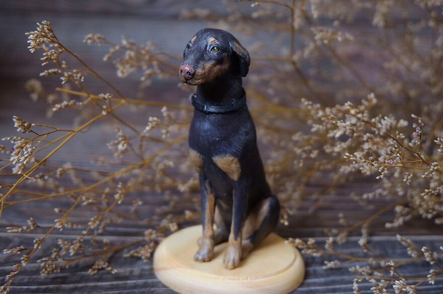 A Collection Of Dog Sculptures I Made From Polymer Clay