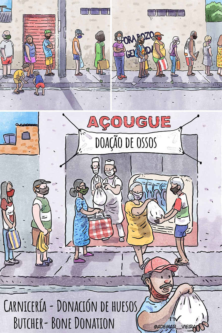 Un artista brasileño crea cómics desgarradores sin usar una sola palabra (7 nuevas ilustraciones)