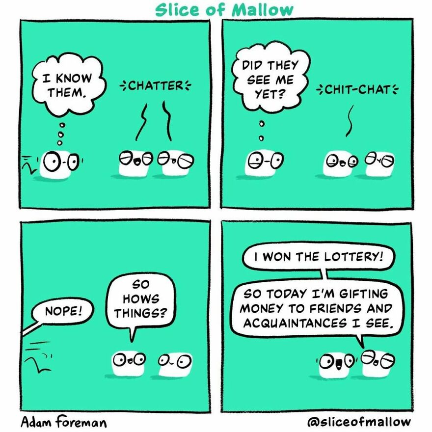 Artist Brings Marshmallows To Life In Very Fun And Relatable Comics