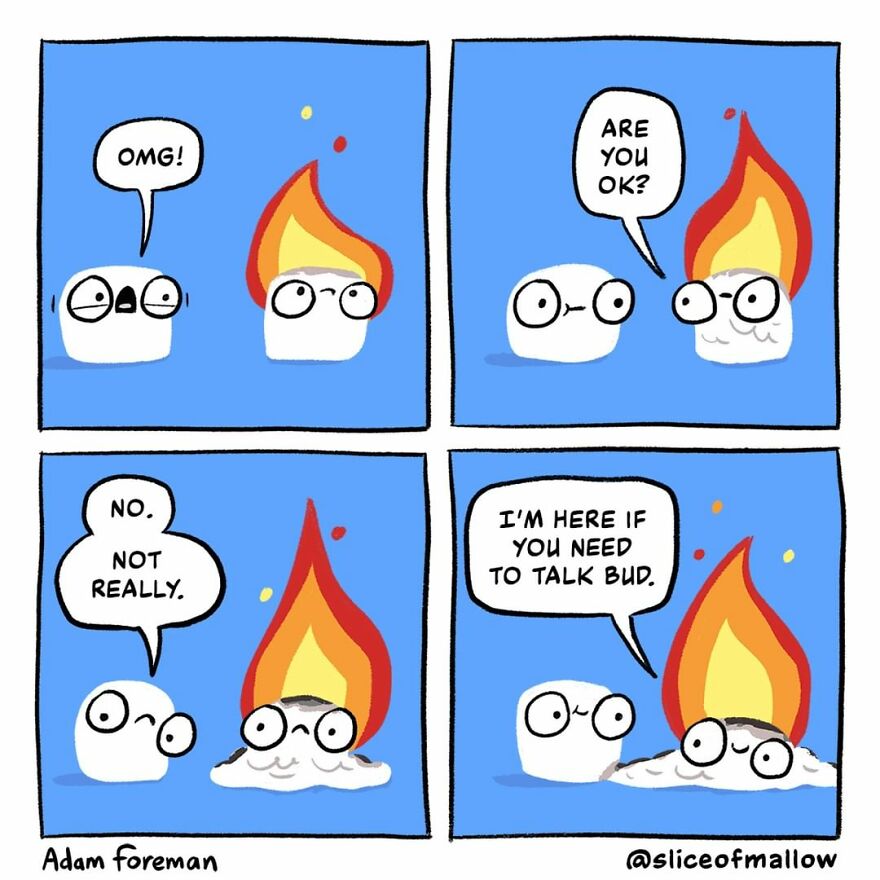 Artist Brings Marshmallows To Life In Very Fun And Relatable Comics