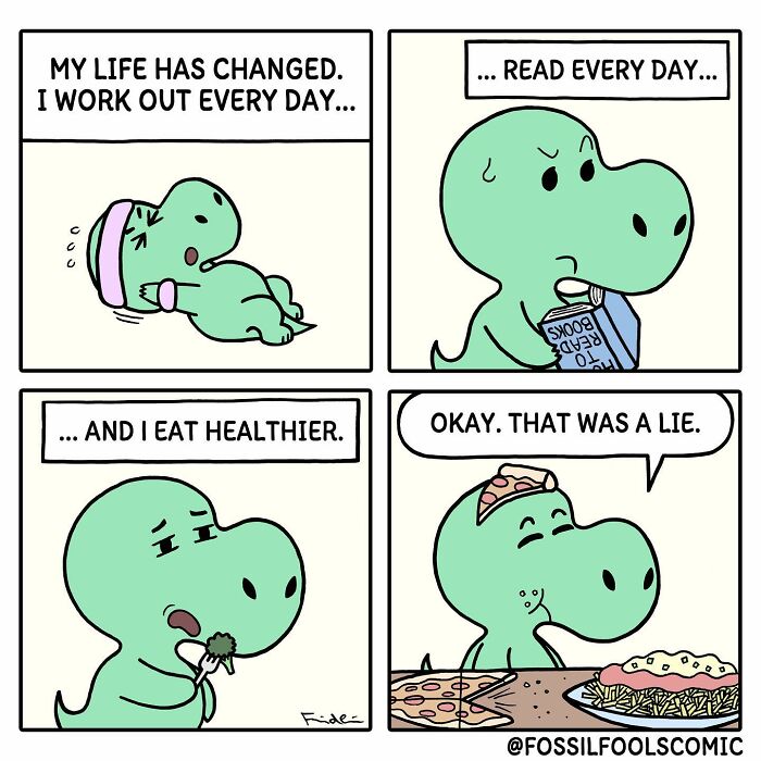 Artist Shows In Cute And Funny Comics The Secret Life Of Dinosaurs