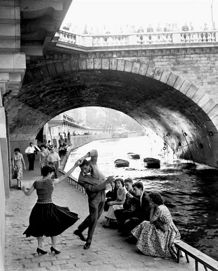 Dancing On Les Quais De Paris Near The | Seine, 1955. Photograph By Paul Almásy