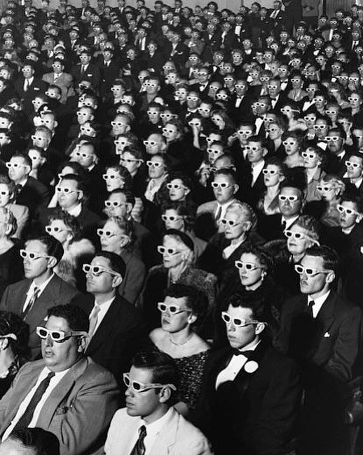 The 3-D Craze Takes Off With A Packed Theatre At The Opening Night And Full Screening Of 'Bwana Devil' | Paramount Theatre, Hollywood. 26 November 1952, Photograph By J. R. Eyerman, Published By Life Magazine