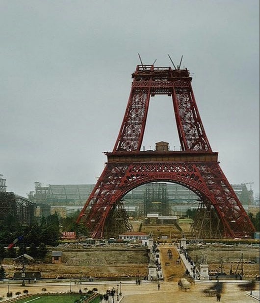 Eiffel Tower Being Built In July 1888