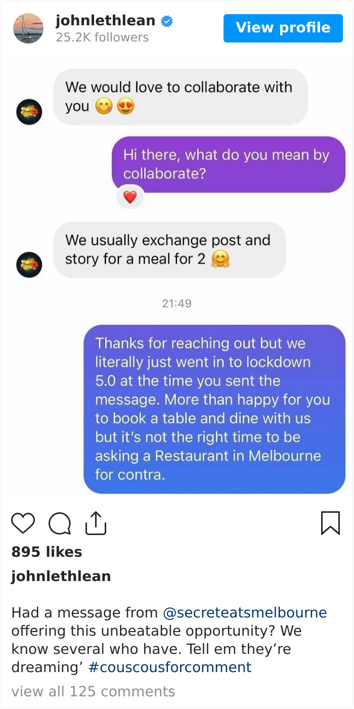 Had A Message From @secreteatsmelbourne Offering This Unbeatable Opportunity? We Know Several Who Have. Tell Em They’re Dreaming’ #couscousforcomment