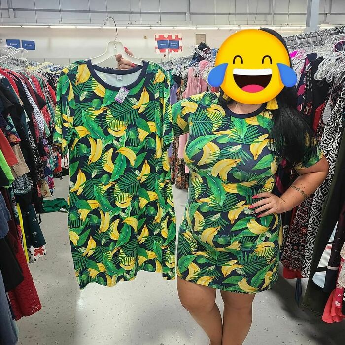 "Found My Own Dress Today, At The Same Thrift Store I Bought Mine From A Couple Months Ago. This Dress Is So Cute And Comfy, And I Get So Many Compliments. This Is A Size Up, And My Mom Who Is With Me Is Going To Get So We Can Twin!!"