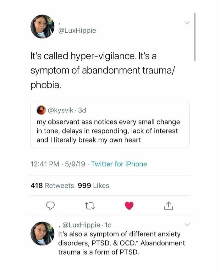 I’m Out Here Breaking My Own Heart Sometimes But This Tweet Makes A Lot Of Sense. My Fear Of Abandonment Cause Of Failure Is Real. I Am A Perfectionist To A T But When I Fail, I Feel Like I’m Going To Lose My Job/The Ones Around Me. Anyone Else Feel This Way? Anyone Else Feel This Way Or Is This Just Me. - @tanner_hamilton22
.
.
.
.
.
.
📸 =luxhippie On Twitter
.
.
#anxiety #anxietyrelief #beatanxiety #keepgoing #ptsd #ptsdawareness #ptsdquotes #anyoneelsefeellikethis #asafeplaceinsideyourhead #depression #keepgoing #thisisgoodinformation