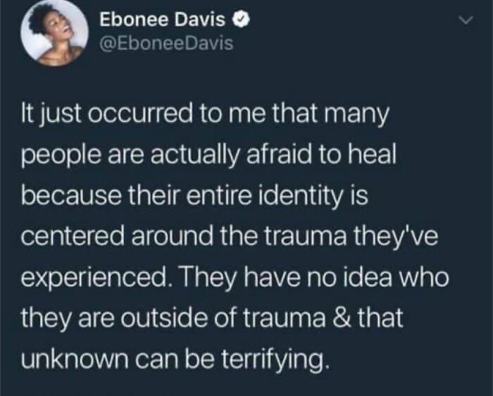 This Hits Real Hard For Someone Like Me Whose Identity Is Based On The Trauma Of Loosing A Child To Suicide And Being A Recovering Alcoholic.
i Had No Idea What Life Would Look Like After I Started The Healing Process And I Was Fearful Of That Unknown.
thankfully Out Of That Trauma Was Born @asafeplaceinsideyourhead, A Loving Community That Reaches Out And Helps Each Other With Mental Health Issues.
so, This Is What Healing Looks Like And Feels Like.
i Like It. @therealjoirizarry
📸 @eboneedavis
.
.
.
.
.
#traumaandaddictionrecovery #healingispossible♥️ #thisiswhathealinglookslike #traumasurvivor #stopsuicide #asafeplaceinsideyourhead