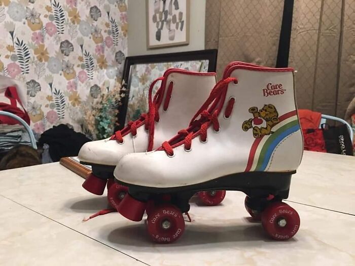 "I Went To The Little Hole In The Wall Thrift Shop Across The Street From My Office During Lunch. I Often Find Little Trinkets And Bottles, But Today I Found The Most Amazing Score!!
for A Whole $2.50 I Came Home With This Amazing Pair Of Carebear Roller Skates From 1983!! They May Be Too Small For Me To Wear- But As A Former Rink Rat And Roller Derby Player- I Had To Have Them."