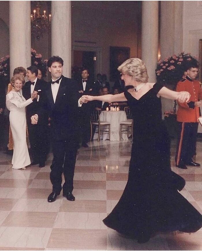 Princess Diana Dancing With John Travolta At A White House Dinner, 1985