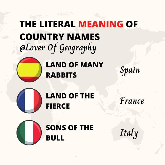 This Post Shows The Literal Meaning Of Country Names