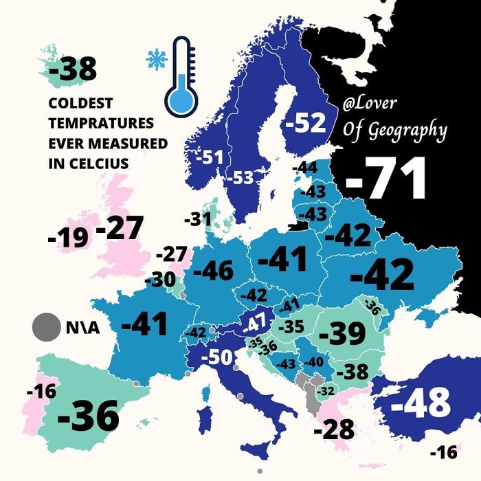This Post Shows The Coldest Temperatures In Celsius That Have Ever Been Measured. Note That The Russian Temperature Was Measured In Siberia Asia