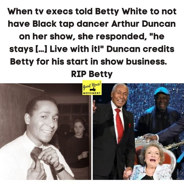 According To The 2018 Pbs Documentary, “Betty White: First Lady Of Television,” Duncan Credited White For His First Break. “I Credit Betty White For Really Getting Me Started In Show Business,” He Said.
in The Documentary, White Explained “All Through The South There Was This Whole Ruckus, They Were Going To Take The Show Off The Air If We Didn’t Get Rid Of Arthur Because He Was Black.” White Never Budged However: “Evidently Through The South At That Point It Was A Very Heavy [thing], And I Said, ‘I’m Sorry, But He Stays […] Live With It!’” White Said. ❤️ They Would Go On To Be Life-Long Friends.