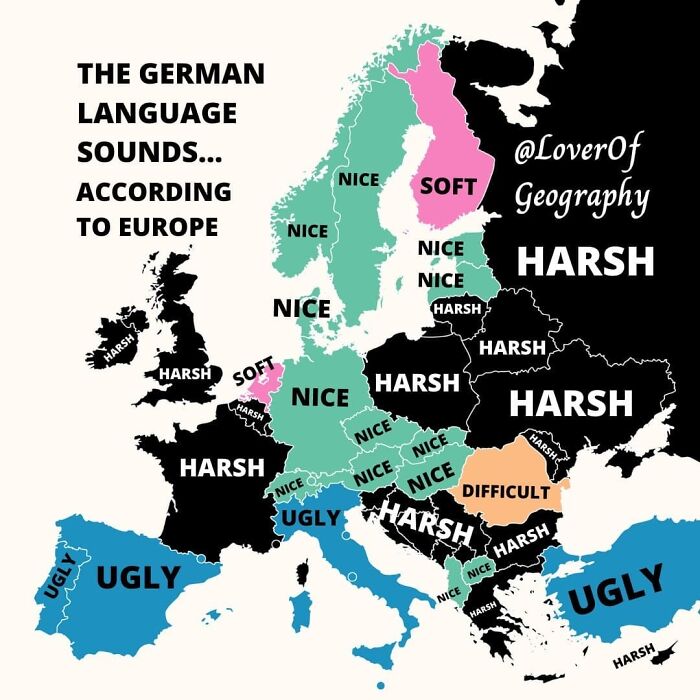 This Post Shows What The German Language Sounds Like According To Europeans Based On A Poll