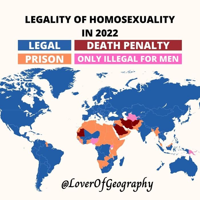 This Post Shows The Legal Status Of Homosexuality Around The World In 2022