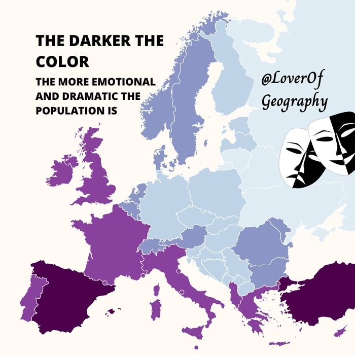 This Post Shows The Drama Queen Map Of Europe