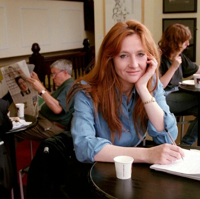 J.K. Rowling Writing Harry Potter At A Café In Scotland (1998)
