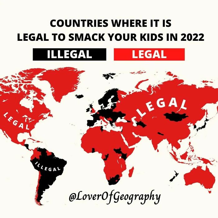 This Post Shows The Countries In The World Where It Is Legal To Smack Your Kids As A Form Of Discipline