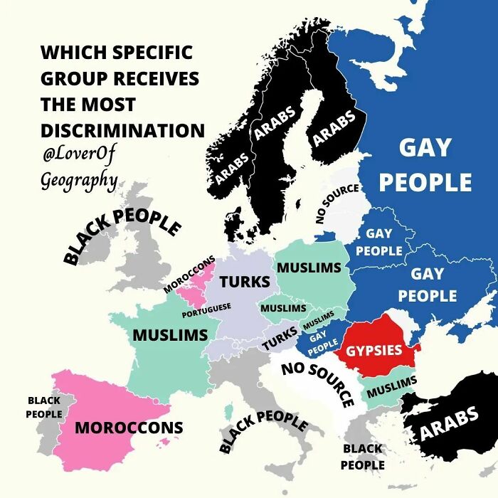 This Post Shows Which Specific Group Faces The Most Discrimination In Different Countries In Europe