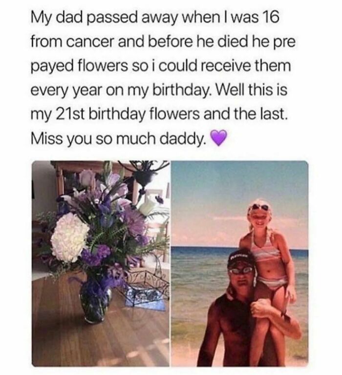Bailey Sellers Just Turned 21 Years Old On Nov. 24 And Celebrated It With A Bouquet Of Flowers From Her Father. However, Her Father Passed Away Following A Bout With Cancer When Bailey Was 16 And Arranged For Her To Receive Her Bouquet Every Birthday For The Rest Of Her Life. 🥰😭🎂 ❤️ #tbsaturday