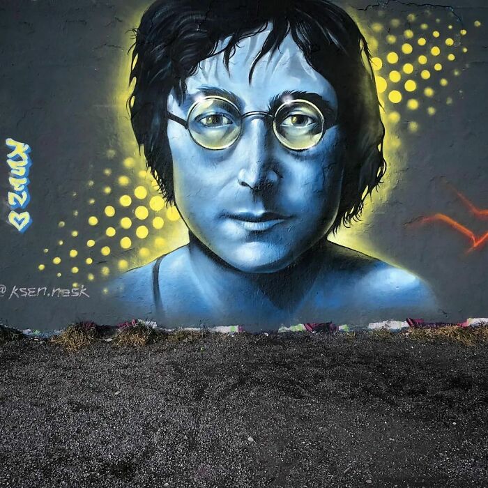 I Painted John Lennon Today For The Blue Yellow Jam