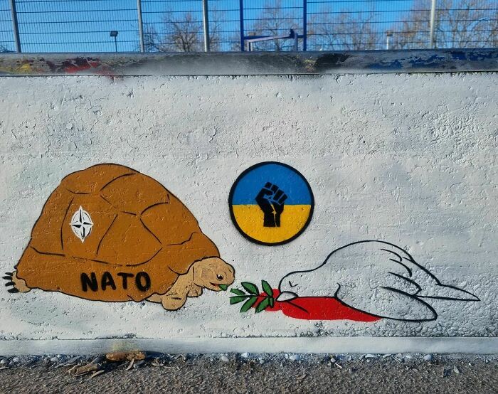 Esta mañana he pintado esto en el Skate Park de St. George en apoyo a Ucrania