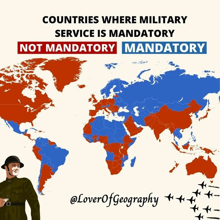 This Post Shows Where Military Conscription Is Forced