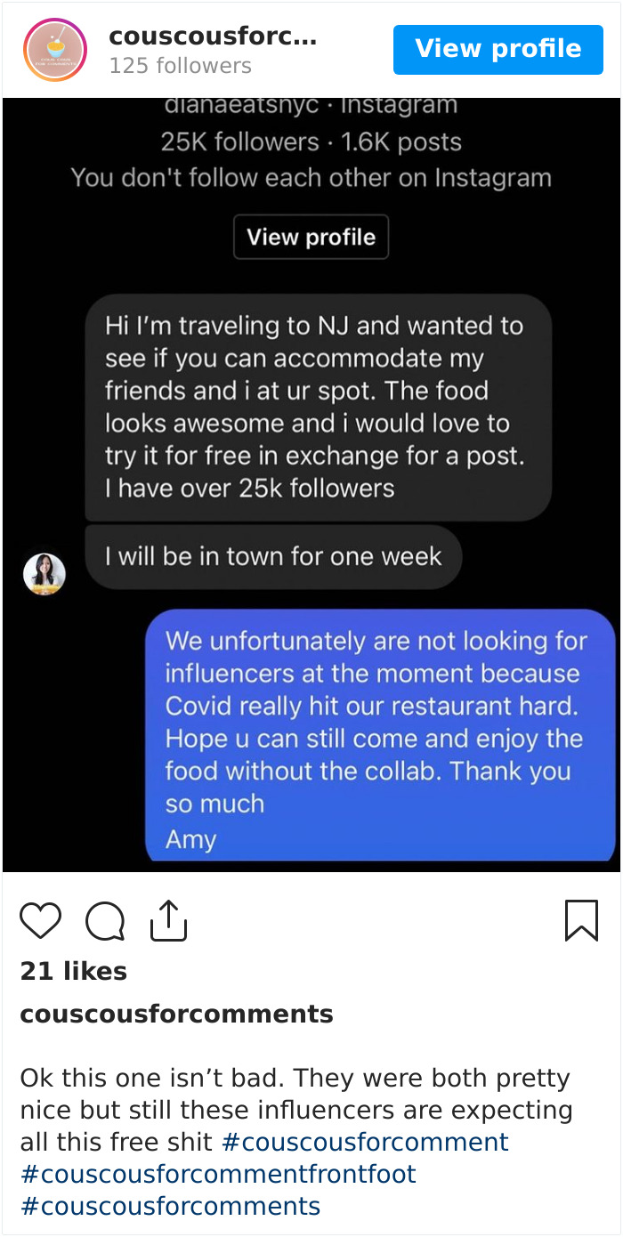 Ok This One Isn’t Bad. They Were Both Pretty Nice But Still These Influencers Are Expecting All This Free Shit #couscousforcomment #couscousforcommentfrontfoot #couscousforcomments