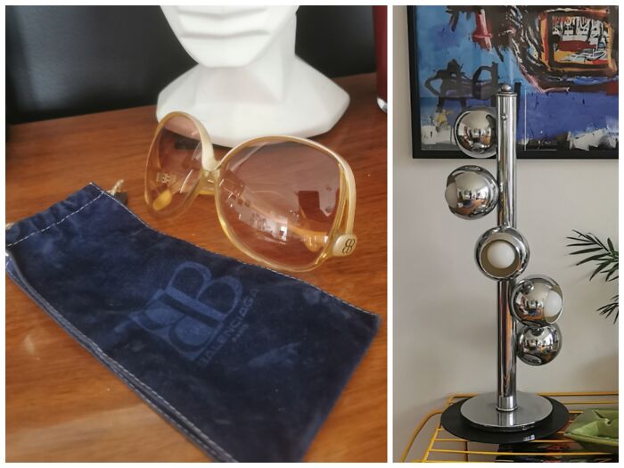 Vintage Balenciaga Sunglasses $4.99 & Retro Atomic Lamp Free (Found In The Trash)