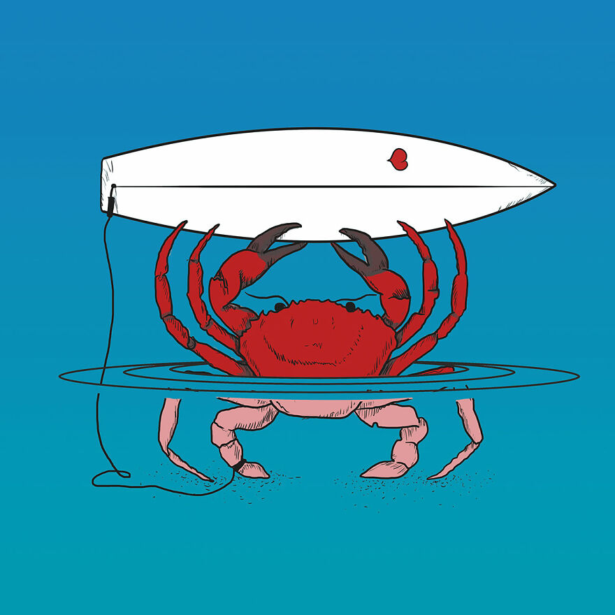 Crab N' Surfboard