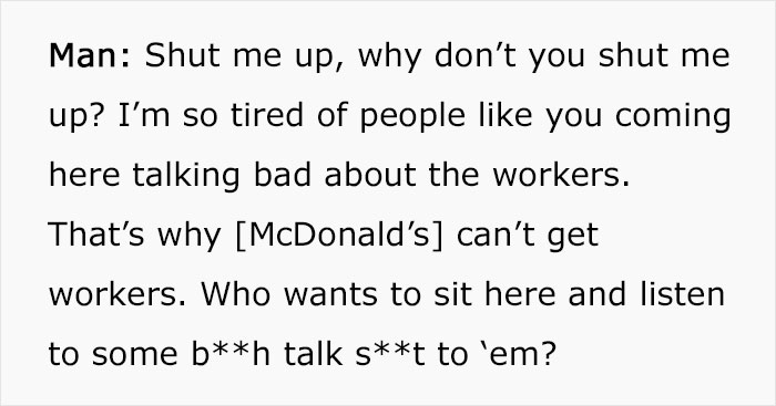 “I’m So Tired Of People Like You”: Man Can’t Stand In Silence Hearing A Karen Insulting McDonald’s Employees And Steps In “I’m So Tired Of People Like You”: Man Can’t Stand In Silence Hearing A Karen Insulting McDonald’s Employees And Steps In