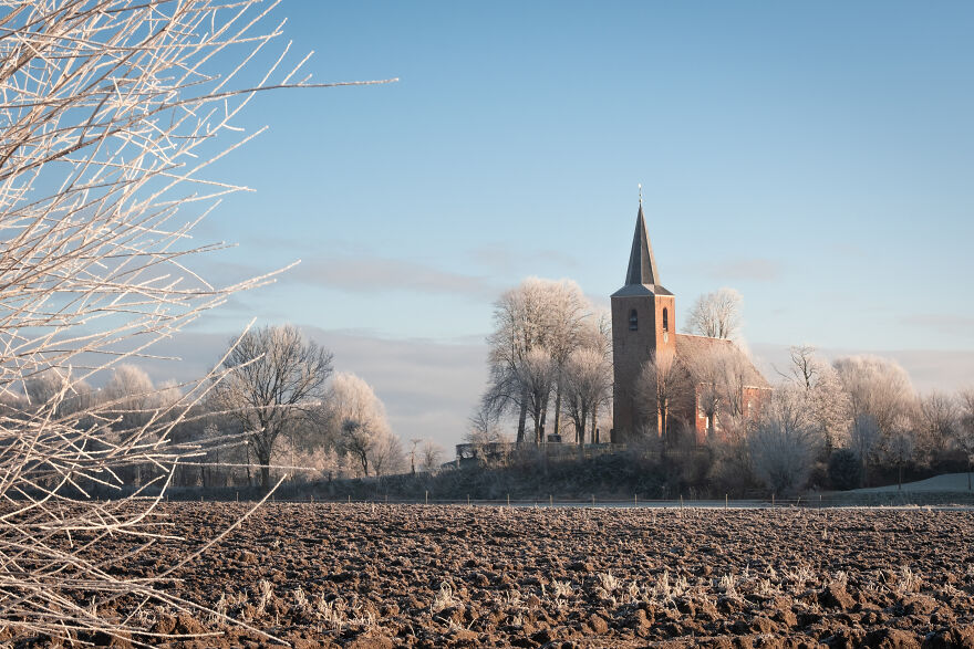 Some Of The Churches In The North Of The Netherlands Were Built On A Man-Made Elevation In The Countryside, To Prevent Them From Flooding