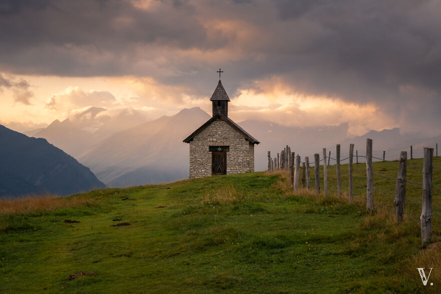 I Was Treated With A Great Sunset At This Chapel In Carinthia, Austria