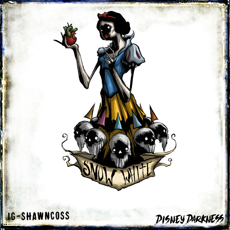 6 Disney Princesses Re-Imagined In A Horrific Dark Style 6 Disney Princesses Re-Imagined In A Horrific Dark Style