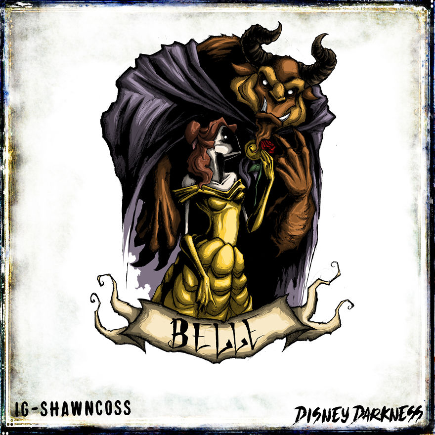 6 Disney Princesses Re-Imagined In A Horrific Dark Style 6 Disney Princesses Re-Imagined In A Horrific Dark Style