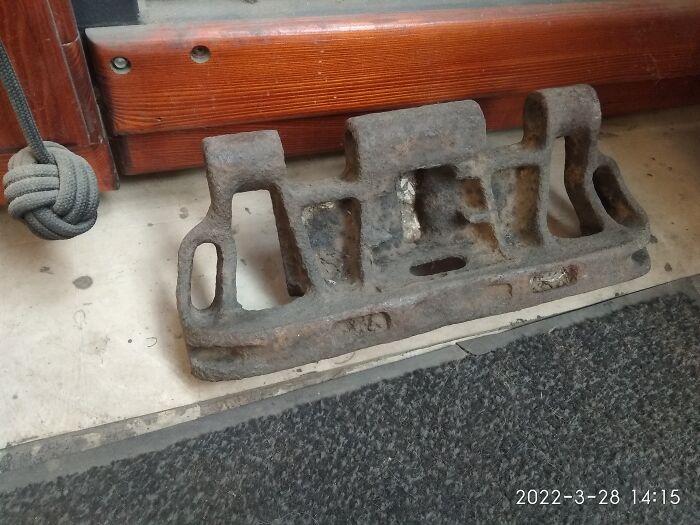 A Door Stop At My Workshop's Entry. It's A Piece Of A Ww2 German Tank's Track.