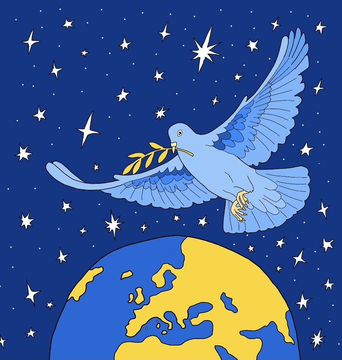 I Drew This Peace Dove 💙💛🕊