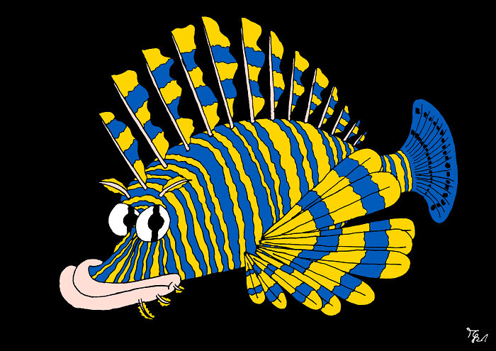 Recolor Of A Lion-Fish I Draw Last Year.