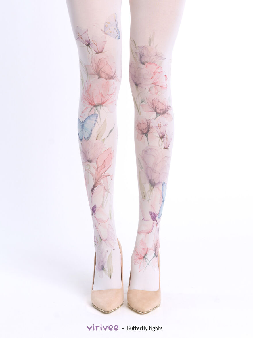 I Designed These Floral Tights And They Look As If You Are Wearing The Meadow On Your Legs (25 Pics)