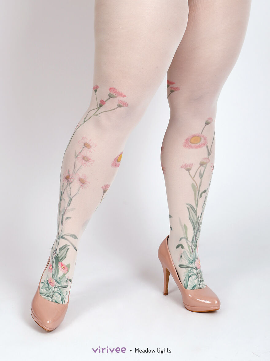 I Designed These Floral Tights And They Look As If You Are Wearing The Meadow On Your Legs (25 Pics)