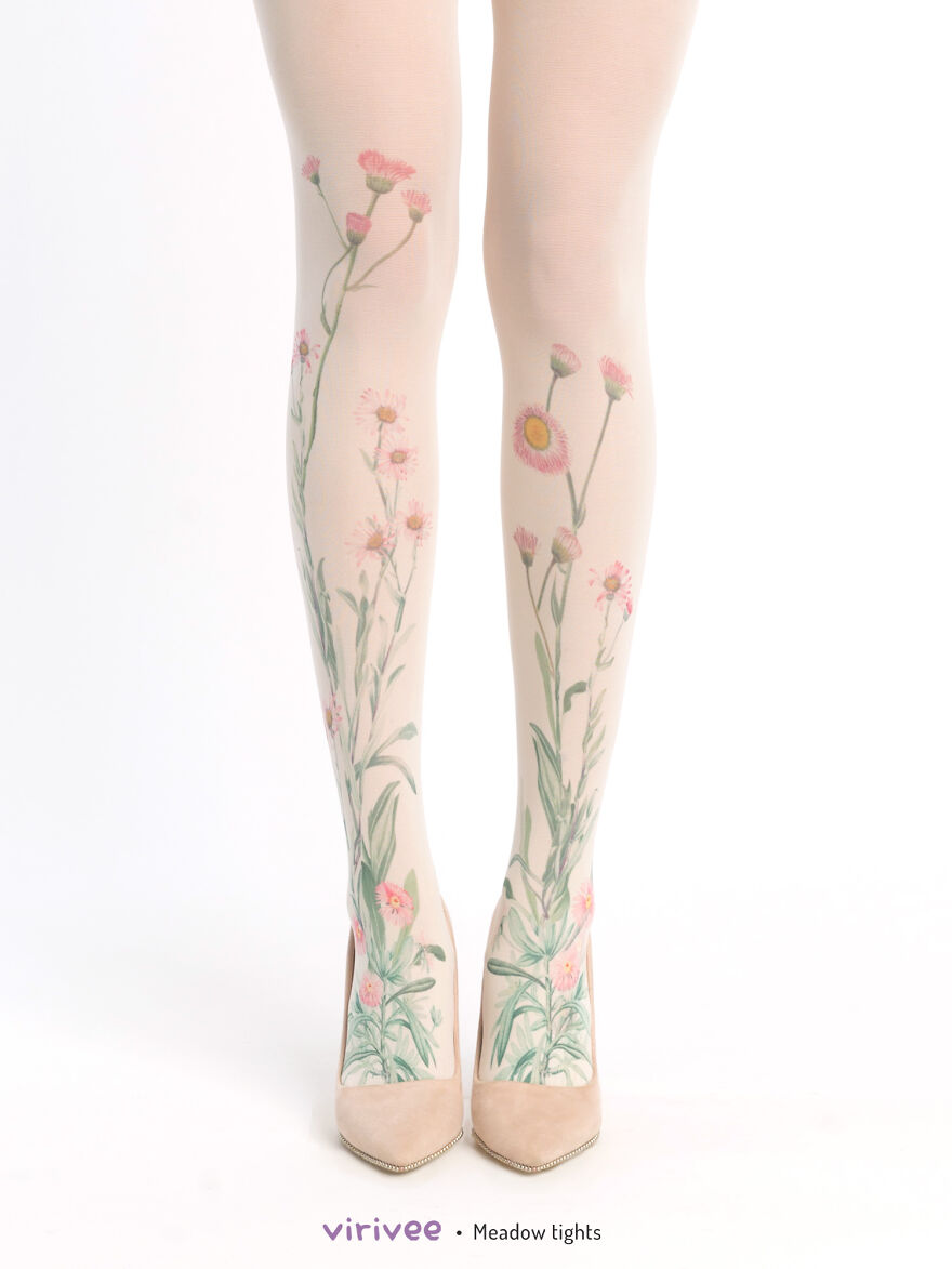 I Designed These Floral Tights And They Look As If You Are Wearing The Meadow On Your Legs (25 Pics)