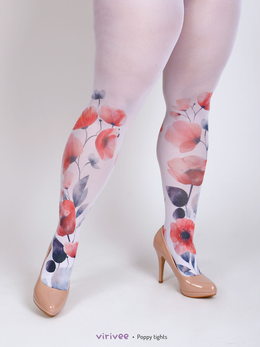 I Designed These Floral Tights And They Look As If You Are Wearing The Meadow On Your Legs (25 Pics)
