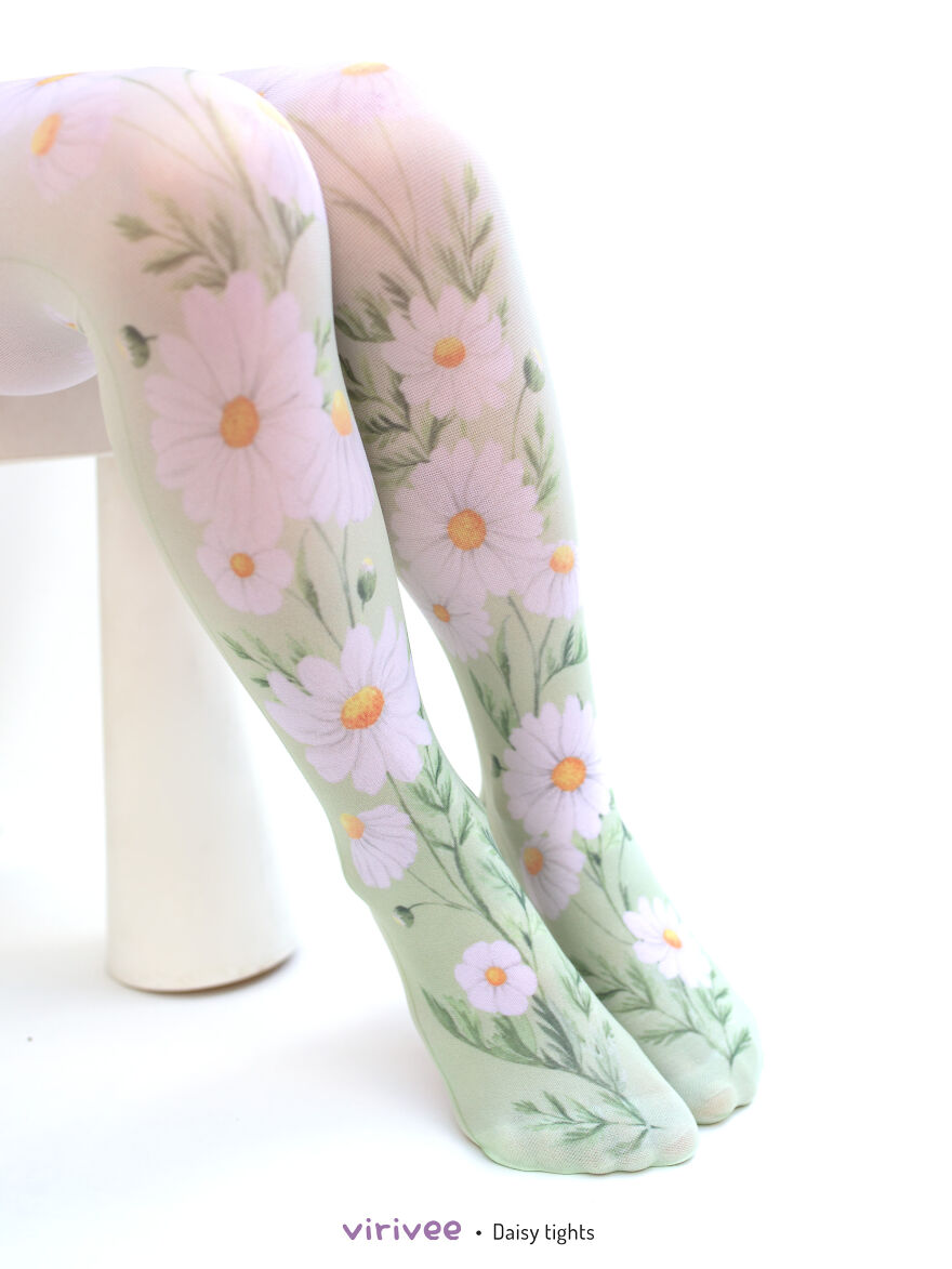 I Designed These Floral Tights And They Look As If You Are Wearing The Meadow On Your Legs (25 Pics)