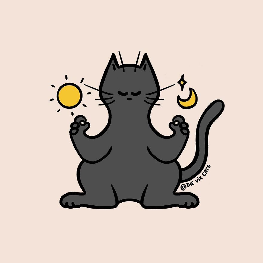 I Began Drawing Illustrations Of My Two Lovely Cats After I Got A Second Cat, Here's How It Went (21 Pics)