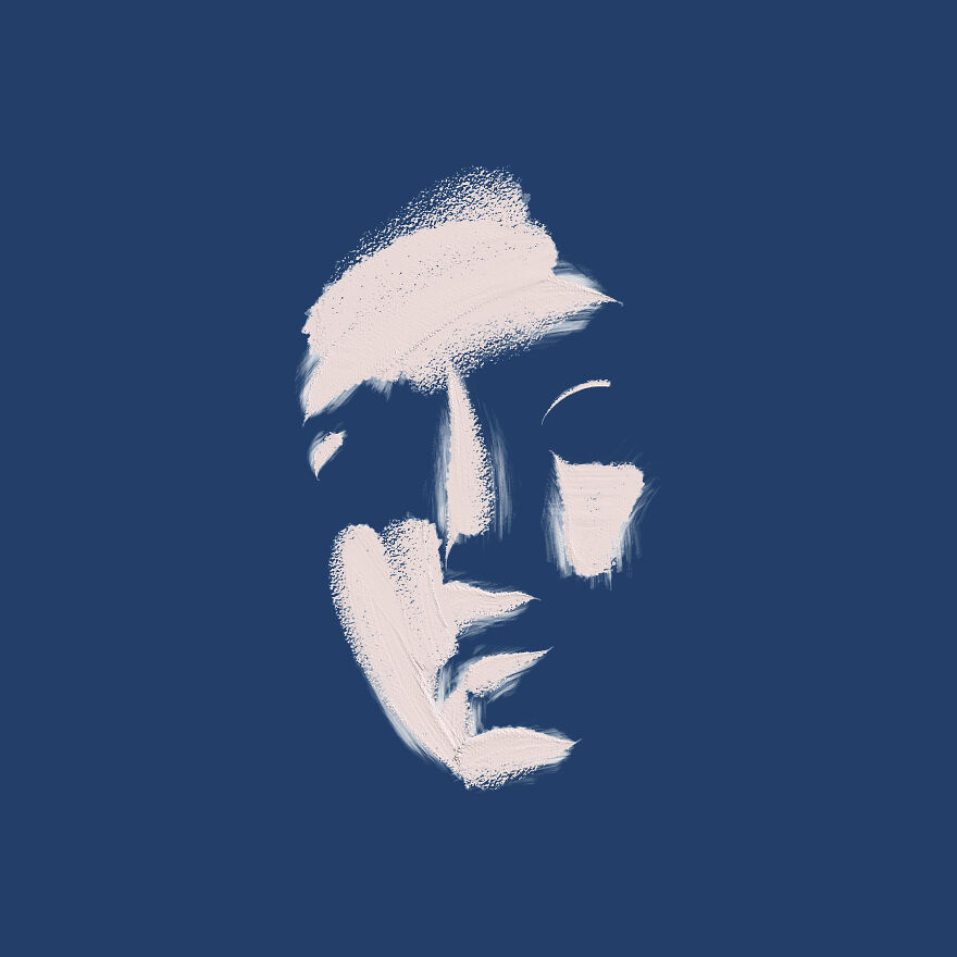I Used Impasto Brush Strokes To Create Minimal Portraits.