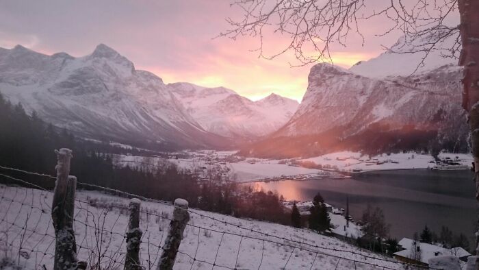 Norway - Innfjorden. Sunset.
