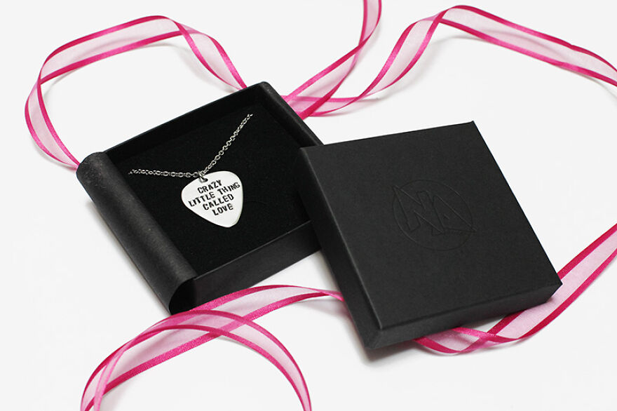Guitar Pick Necklace With Personalized Text